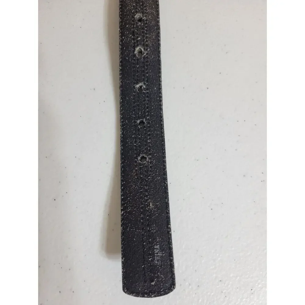 Belt Men's Black Genuine Leather‎ Work Casual Dress Solid Brass Buckle Size 40